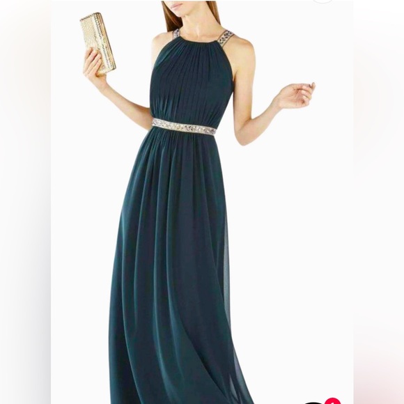 Elegant Forest Green Evening Gown - Picture 3 of 6